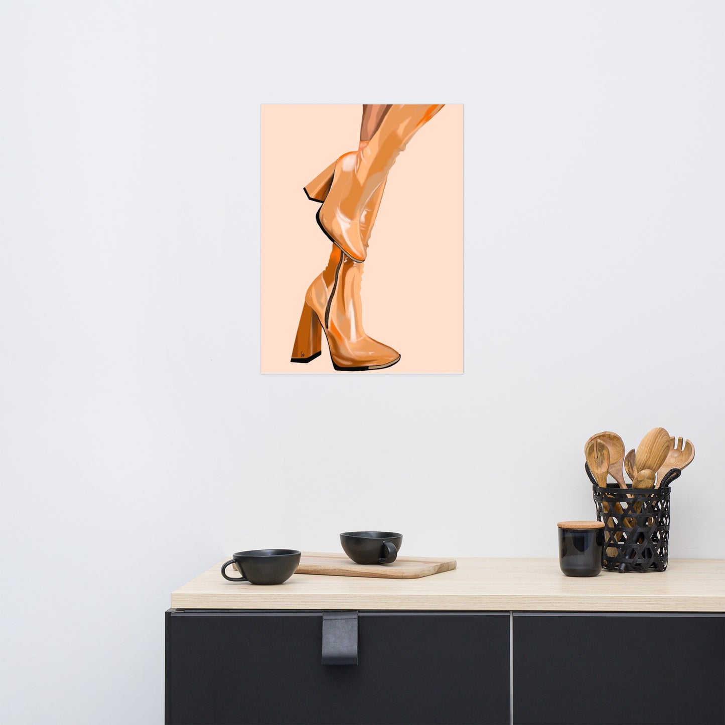Beige Boots - Digital Art Print